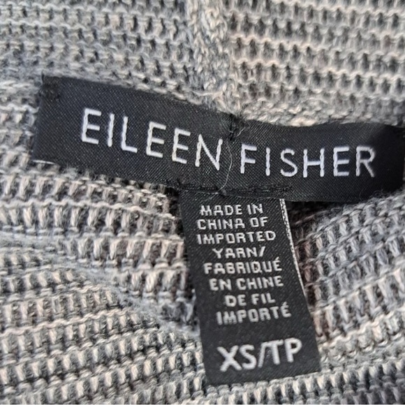 EILEEN FISHER Marled Space Dye Notch Collar Open Front Cardigan Size XS/TP - Picture 5 of 6